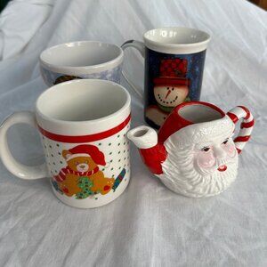 4 Assorted Christmas/ Holiday Mugs (unused)